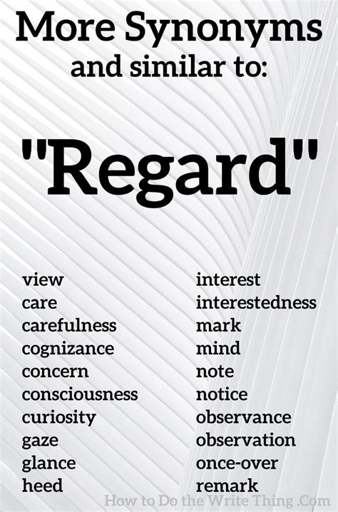 synonym for regards|236 Words and Phrases for In That Regard .